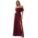 Cross-border 2026 European American Foreign Trade Chiffon Long With Slit And Open Back, Elegant Summer Dress For_ecoleips.com