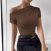 European And American Cross-Border Independent Station Spring Summer New Slim Pleated Irregular Short_ecoleips.com