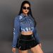 K Women's New Denim Fashion Style Ripped Tassel Top Jacket_ecoleips.com