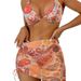 Verve New Women's Swimsuit High-End Printed Push-Up Backless Strap High-Waist Bikini Beach Swimwear Sexy Style_ecoleips.com