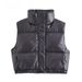 Y2K cross-border ins stand collar PU leather cotton vest women's 2023 Spring and Autumn New European and American fashion vest A764519_ecoleips.com