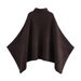 Aria Basics Aria Basics European And American Cross-border Clothing Wholesale: Women's Asymmetrical Knitted Cape Coat_ecoleips.com