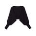 Loose And Versatile Black Bubble Sleeve Short Knitted Sweater_ecoleips.com