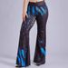 Aria Basics European And Cross-border Women's Halloween American Flag Print Bell-bottom Thin Material, Slimming Long Pants, In Stock_ecoleips.com