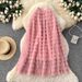 High Waisted Mesh Patchwork Cake Skirt For Women Fairy Like Layered Puffy Slimming Versatile A-Line Long Skirt Spring Style_ecoleips.com