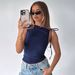 European American Women's Clothing 2025 Spring/Summer Hot Girl Fashionable And Unique Irregular Strap Drawstring Tie_ecoleips.com