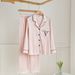Hydra-Silk Sleepwear Set – Women’s Striped Cooling Pajamas With Luxe Jacquard (Long Sleeve, M-XL)_ecoleips.com