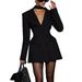 Women's Clothing Elegant Slim Fit Cardigan Solid Color Long Sleeve Lapel Suit Blazer Top_ecoleips.com