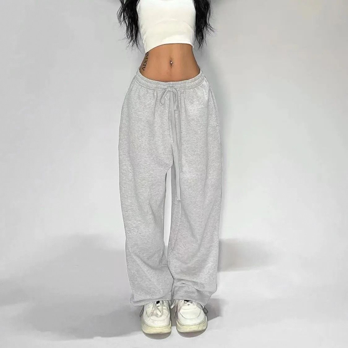 Women's Clothing Hot Girl Casual Pants Summer New Style Solid Color Simple Loose Jazz Street Dance Sports Pants_ecoleips.com