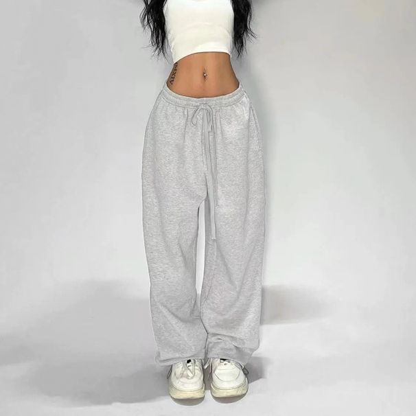 Women's Clothing Hot Girl Casual Pants Summer New Style Solid Color Simple Loose Jazz Street Dance Sports Pants_ecoleips.com