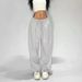 Women's Clothing Hot Girl Casual Pants Summer New Style Solid Color Simple Loose Jazz Street Dance Sports Pants_ecoleips.com