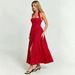 Voya French-style Vintage Halter-neck Tie Women, Backless, Waist-cinching, With Large Hem And Slit, Red, Suitable For A_ecoleips.com