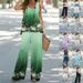Cross Border Women's Printed Casual Two Piece Set, Vest With Elastic Waist Trousers._ecoleips.com