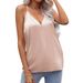 Cross-border Silk Satin Sevess Spaghetti Strap Tank Top, New European And American Sty V-neck Sexy Non-silk_ecoleips.com