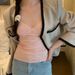 Purely Alluring Lace-trimmed Camisole With Chest Pads, Summer Slimming Outerwear, And Beautiful Back Design, Sweet Base_ecoleips.com