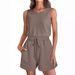 Women's Clothing Fashion Sports Drawstring Vest Jumpsuit Shorts Fitness Clothes_ecoleips.com