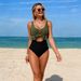 Voya 2026 New European And American Export Model Solid Sexy Bikini U-neck Hollow Out Color Block Vacation One-piece_ecoleips.com