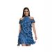 Women's Clothing Mini Dress Mesh Ruffled Trim Denim New Spring Summer Vacation Dress_ecoleips.com