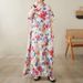 Real Shot Of 2024 Summer V-neck Cotton-linen Plus-size Loose-fitting Artistic Vacation-style Beach Dress, Vintage_ecoleips.com