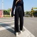Women's High Waist Wide Leg Jeans – Black Korean Style Stretch Denim, Straight Fit, Comfortable & Slimming (S-2XL)_ecoleips.com