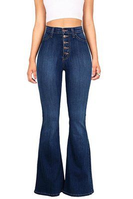 European and American foreign trade cross border supply 2024 spring and summer new high waist elastic flared jeans for women_ecoleips.com