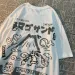 American Rabbit Volcano Retro Cartoon Print Short Sleeve T-shirt Women's Fashion Loose All-match Couple T-shirt Graphic T Shirts_ecoleips.com