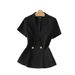 Women’s Clothing Black Short Sleeved Suit Jacket For Women Thin Summer Temperament Professional Suit Hotel Front Desk Work Clothes Suit Formal Wear_ecoleips.com