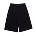 Women's Solid Color Loose Fit 5/8 Length Dress Pants – Casual Office Straight Leg Trousers 2026_ecoleips.com