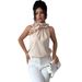 2026 European And American Fashionable Petal Collar Halter Neck Off-Shoulder Slim Fit Sleeveless_ecoleips.com