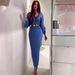 Women's Clothing Long V-Neck Knit Pullover Dress Slim Fit Autumn Winter Fashion_ecoleips.com