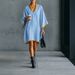 Women's Clothing Women's High-End Minimalist V Neck Cape Dress Style Loose Fit Fashionable Design For Formal & Casual For Women_ecoleips.com