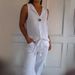 Women's Clothing V Neck Cotton And Linen Sleeveless Casual Shirt_ecoleips.com