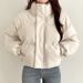 girl Korean Chic Autumn Winter Youthful Retro Elegant Loose Versatile Thickened Short PU Leather Jacket Cotton Padded Coat_ecoleips.com