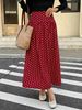 Women's High-Waisted Polka Dot Midi Skirt Slimming Hip Concealing A-Line European American Style for Autumn Winter Versatile mid Length_ecoleips.com