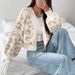 "Leopard Print Open Front Cardigan Women's - Oversized Knit Sweater (S-XL, Buttonless, Soft Acrylic Blend, Boho Chic Outerwear)"_ecoleips.com