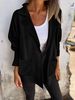 European And American Autumn/Winter Women's Casual Simple Turn-down Collar Single-breasted Blazer Jacket_ecoleips.com