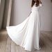 New 2025 Simple White Long Sleeved Bridal Dress round Neck Multi-Color Travel Photography Wedding Dress for Women_ecoleips.com