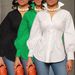 Women's Clothing Sexy Slim Suit Button Cardigan Pure White Shirt Top_ecoleips.com
