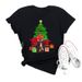 Fashionable Spring/Summer Merry Christmas Tree Santa Claus Simple Trendy Women's Plus Size T-Shirt_ecoleips.com