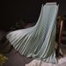 K New Solid Color Long Plus Size Pleated Skirt, High Waist Half Skirt, Women's Elastic Waist Skirt_ecoleips.com