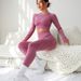 2-Piece Yoga Fashion Hollow Back Thumb Hole Short Sports T-Shirt And Leggings Fitness Set Yoga Clothing_ecoleips.com