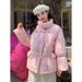 Short Down Cotton Clothes Women's New Loose Horn Buckle Cotton Clothes Bread Clothes Autumn And Winter Thick Coat Women_ecoleips.com