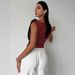 Women's Clothing Summer New Color Matching Oblique Shoulder Pleated Edge Slim Fit Thin Versatile Temperament Commuter Tops For Women_ecoleips.com