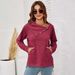 Women's Long-Sleeved Kangaroo Pocket Slit Snap Button Sweatshirt_ecoleips.com