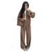Women's Clothing Minimalist Work-to-Workout Set – Long Sleeve Zip Jacket & Trousers (XS-XXL, 5 Neutral Colors)_ecoleips.com