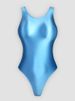 Women’s Clothing Tight Bodysuit Glossy Silk Solid Color Bottom Round Neck Bodysuit Body Shaping Silky High Fork Shebin Body Gymnastics Swimsuit_ecoleips.com