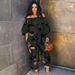 Women's Clothing ZQK2558 Hot sale sexy slim backless hook flower print large size jumpsuit_ecoleips.com