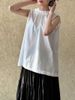 K A Niche Design Of Ear Fungus Edge Sleeveless Shirt For Women, New Petal Collar Sleeveless Two-piece Shirt_ecoleips.com