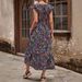 Verve 2025 Summer Beach Floral Long Dress Bohemian V-neck Print Strapless_ecoleips.com
