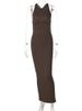 Hugcitar Ribbed Solid Hollow Out Backless Sleeveless Sexy Slit Mini Dress Bodycon 2022 Summer Women Outfits Elegant Party Y2K_ecoleips.com
